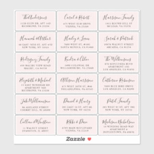 Stylish Script Pink Wedding Guest Address