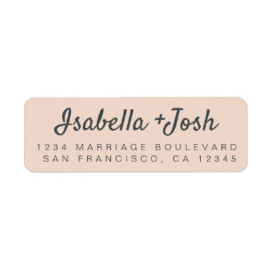Stylish Script Pink Wedding Return Address