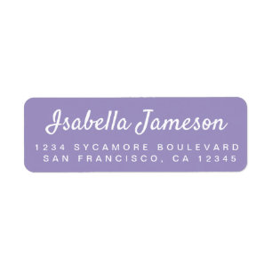 Stylish Script Purple Return Address