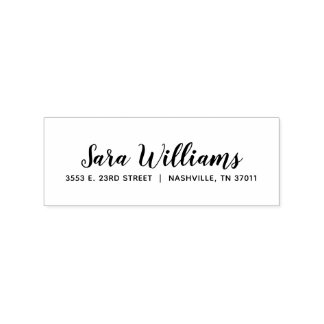 Stylish Script Return Address Rubber Stamp