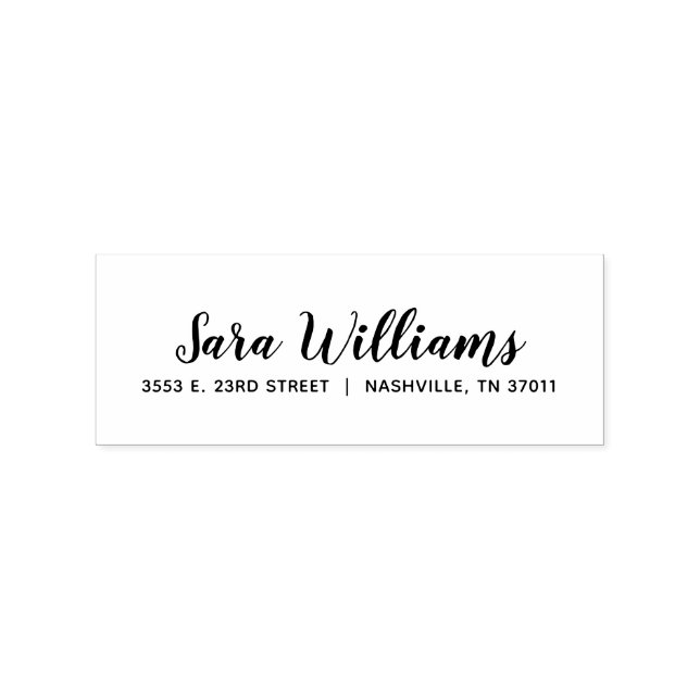 Stylish Script Return Address Rubber Stamp (Imprint)