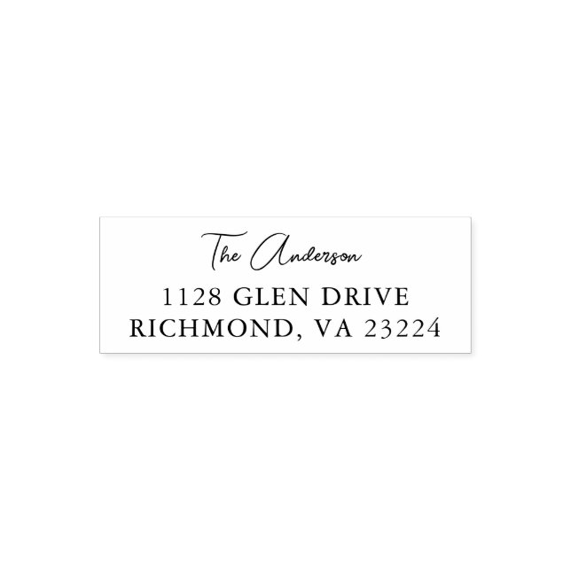 Stylish Script Return Address Self-inking Self-inking Stamp (Design)