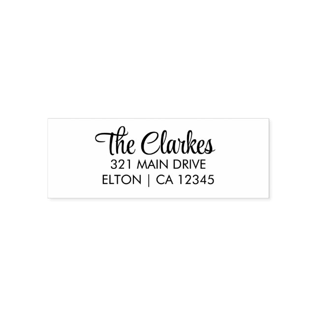 Stylish Script Return Address Self-inking Stamp (Design)