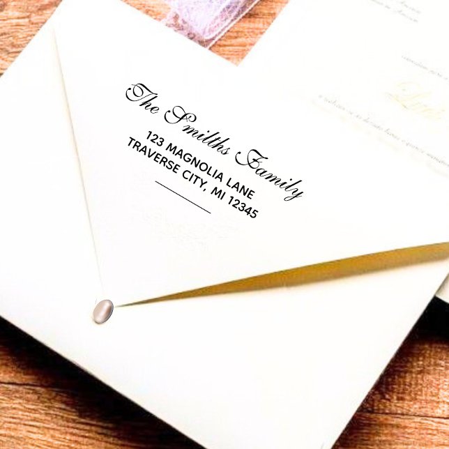 Stylish Script Return Address Self-inking Stamp (Creator Uploaded)