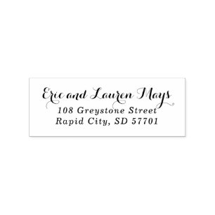 Stylish Script Return Address Stamp