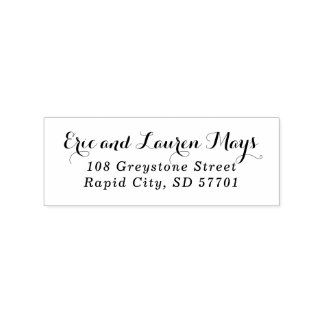 Stylish Script Return Address Stamp