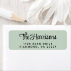 Stylish Script Sage Green Return Address