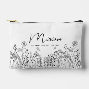 Stylish Script Trendy Floral Cosmetic Bag