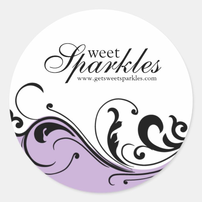 Stylish Scroll Packaging Stickers (Front)