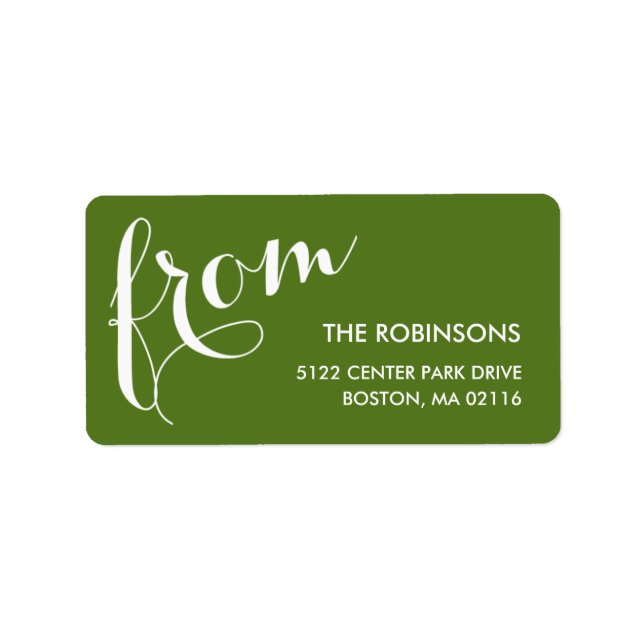Stylish Sender Address Labels (Front)