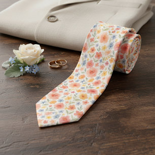 Stylish Shabby Chic French Floral Art Pattern Tie
