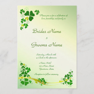 Stylish Shamrock Wedding Invitation