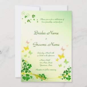 Stylish Shamrock Wedding Invitation