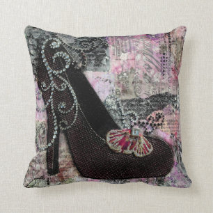 Stylish Shoes Abstract art by Janelle Nichol Throw Pillow