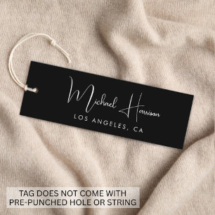 Stylish Signature Script Black Hang Tag