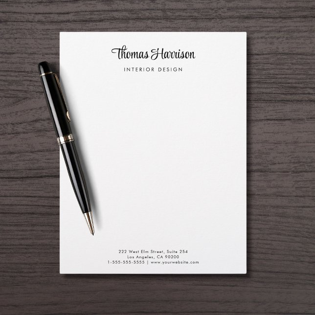 Stylish Signature Script Business Letterhead (Empower your name in our signature script as your logo and brand identity)