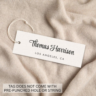Stylish Signature Script Cream Hang Tag