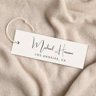 Stylish Signature Script Cream Hang Tag