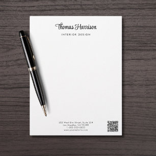 Stylish Signature Script QR Code Business Letterhead