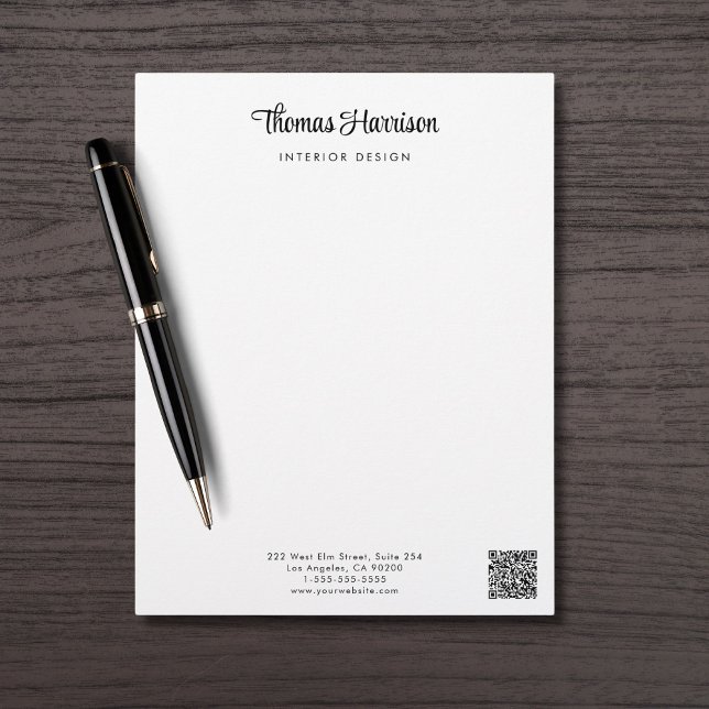 Stylish Signature Script QR Code Business Letterhead (Creator Uploaded)