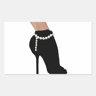 stylish silhouette beautiful woman shoes high heel sticker