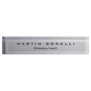 Stylish Silver Background Plain Customizable Nameplate