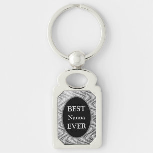 Stylish Silver Best Nanna Ever design Keychain