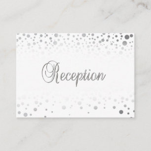 Stylish Silver Confetti Dots   White Background Enclosure Card