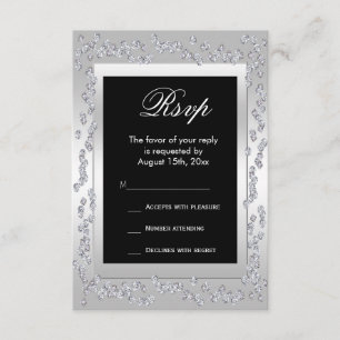 Stylish Silver Diamonds 60e mariage RSVP