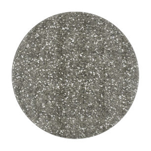 Stylish Silver Glitter Cutting Board