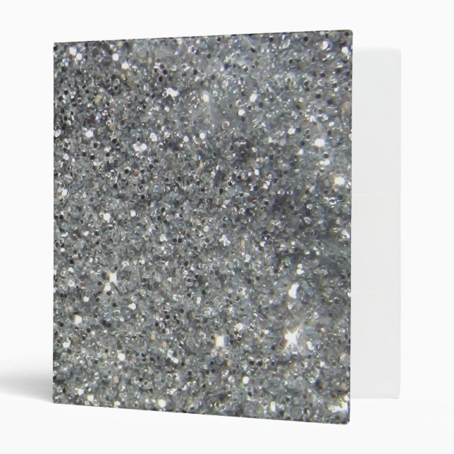 Stylish Silver Glitter Glitz Photo Binder (Front/Inside)