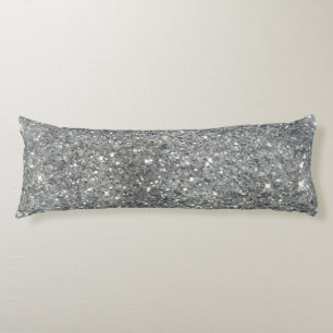 Stylish Silver Glitter Glitz Photo Body Pillow