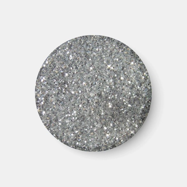 Stylish Silver Glitter Glitz Photo Magnet (Front)