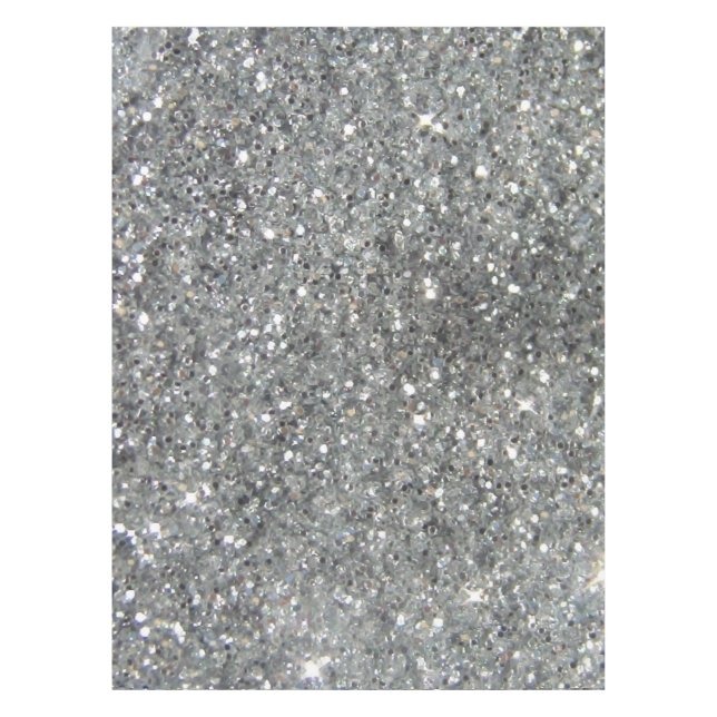 Stylish Silver Glitter Glitz Photo Tablecloth (Front)