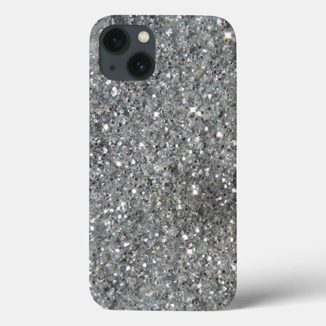 Stylish Silver Glitter Glitz Print Case-Mate iPhone Case (Back)