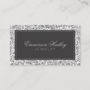 Stylish Silver Glitter Professional Business Card