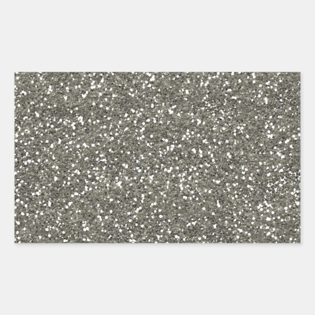 Stylish Silver Glitter Sticker (Front)