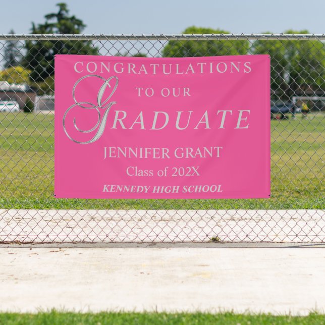 Stylish Silver Graduation Sign (Insitu)