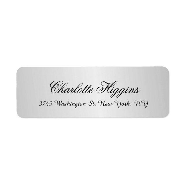 Stylish Silver Gray Plain Elegant Unique Script (Front)