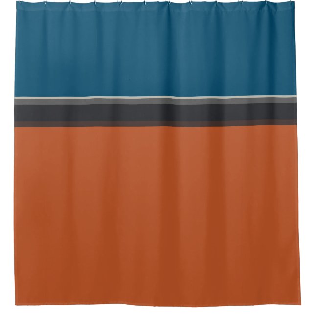 Stylish Silver Grey Navy Orange Red Blue Stripes (Front)