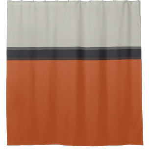 Stylish Silver Grey Navy Orange Red Stripe Pattern