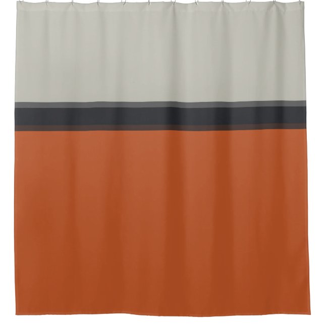 Stylish Silver Grey Navy Orange Red Stripe Pattern (Front)
