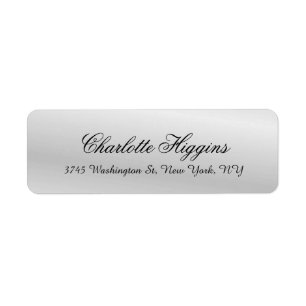 Stylish Silver Grey Plain Elegant Unique Script