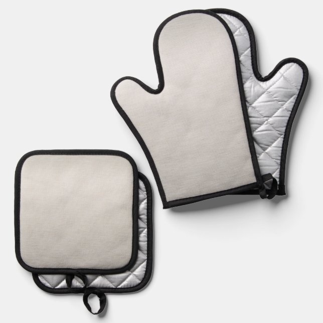 Stylish Silver Oven Mitt with Matching Pot Holder Oven Mitt & Pot Holder Set (Front/Back)
