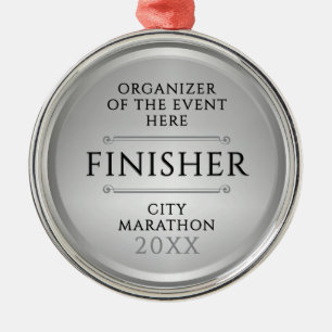 Stylish Silver Recognition Finisher Award Medal Metal Ornament