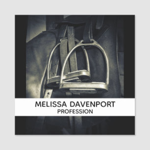 Stylish Silver Stirrups on English Riding Saddle Name Tag