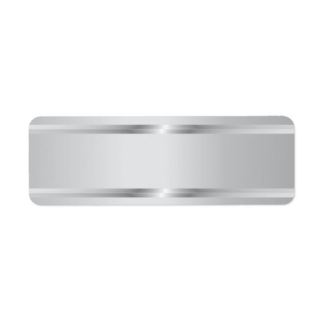 Stylish Silver Stripes Blank Return Address Labels (Front)
