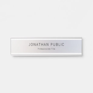 Stylish Silver Template Elegant Professional Door Sign