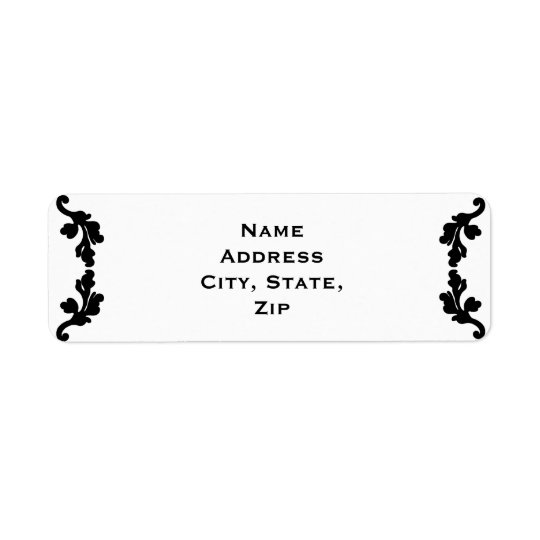 Stylish simple black and white return address label