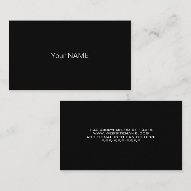 Stylish Simple Black Business Card (Front/Back)